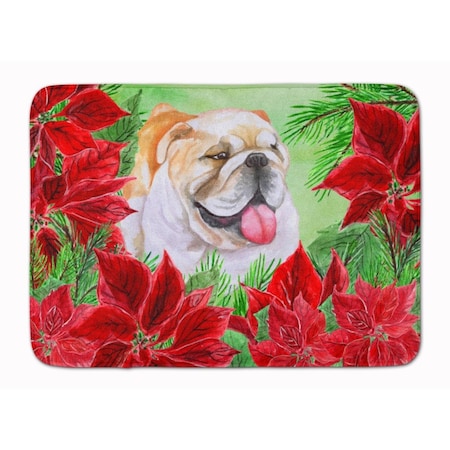 Carolines Treasures English Bulldog Poinsettas Machine Washable Memory Foam Mat CK1288RUG